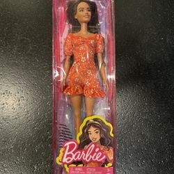 Barbie Fashionistas Doll 182 with Orange Floral Print Dress Buggswearl (1236)