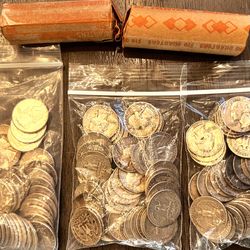 90% silver quarter rolls