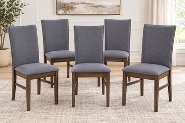 6 Brand New Upholstered Grey Dining Chairs