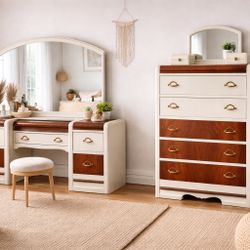 Vintage Art Deco Dresser And Vanity Set 