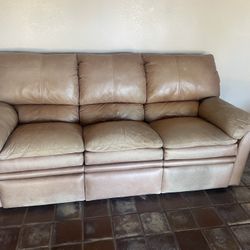 Leather Couch With Recliners On Ends