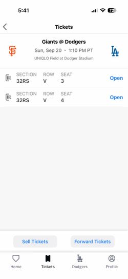 Dodgers vs Giants  tickets