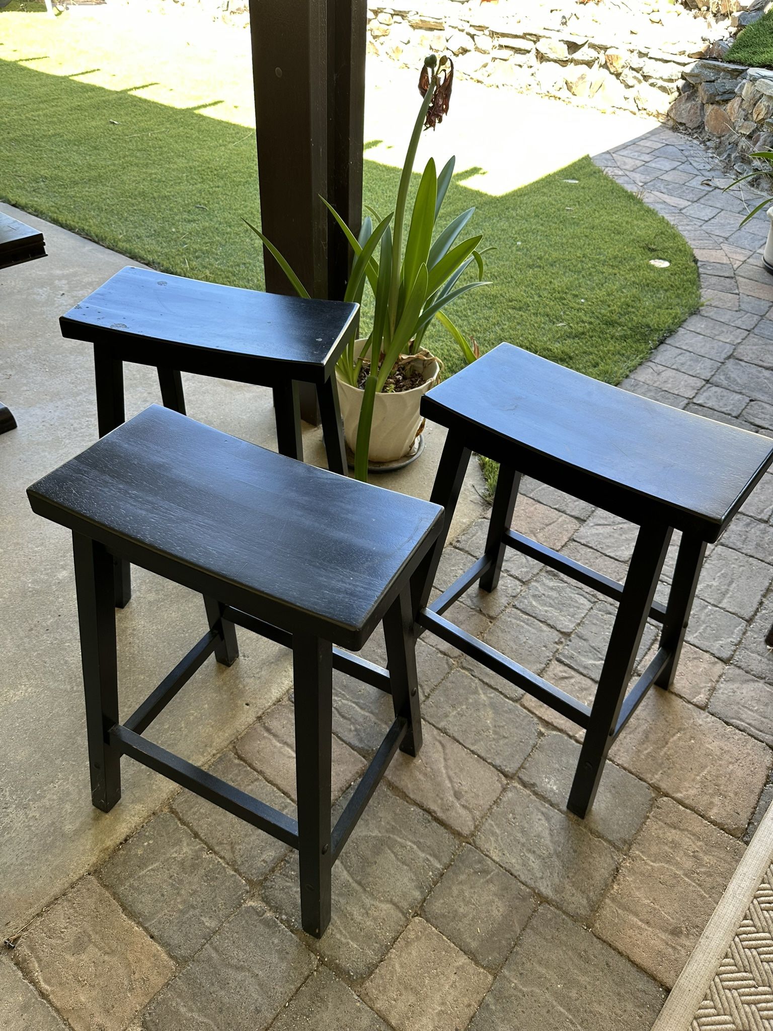 Bar Counter Stool, 24", Black qty 3