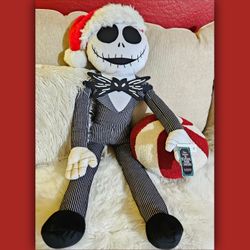 Disney Tim Burton's The Nightmare Before Christmas Jack Skellington jumbo plush 3.5 ft tall🎄💀❤️