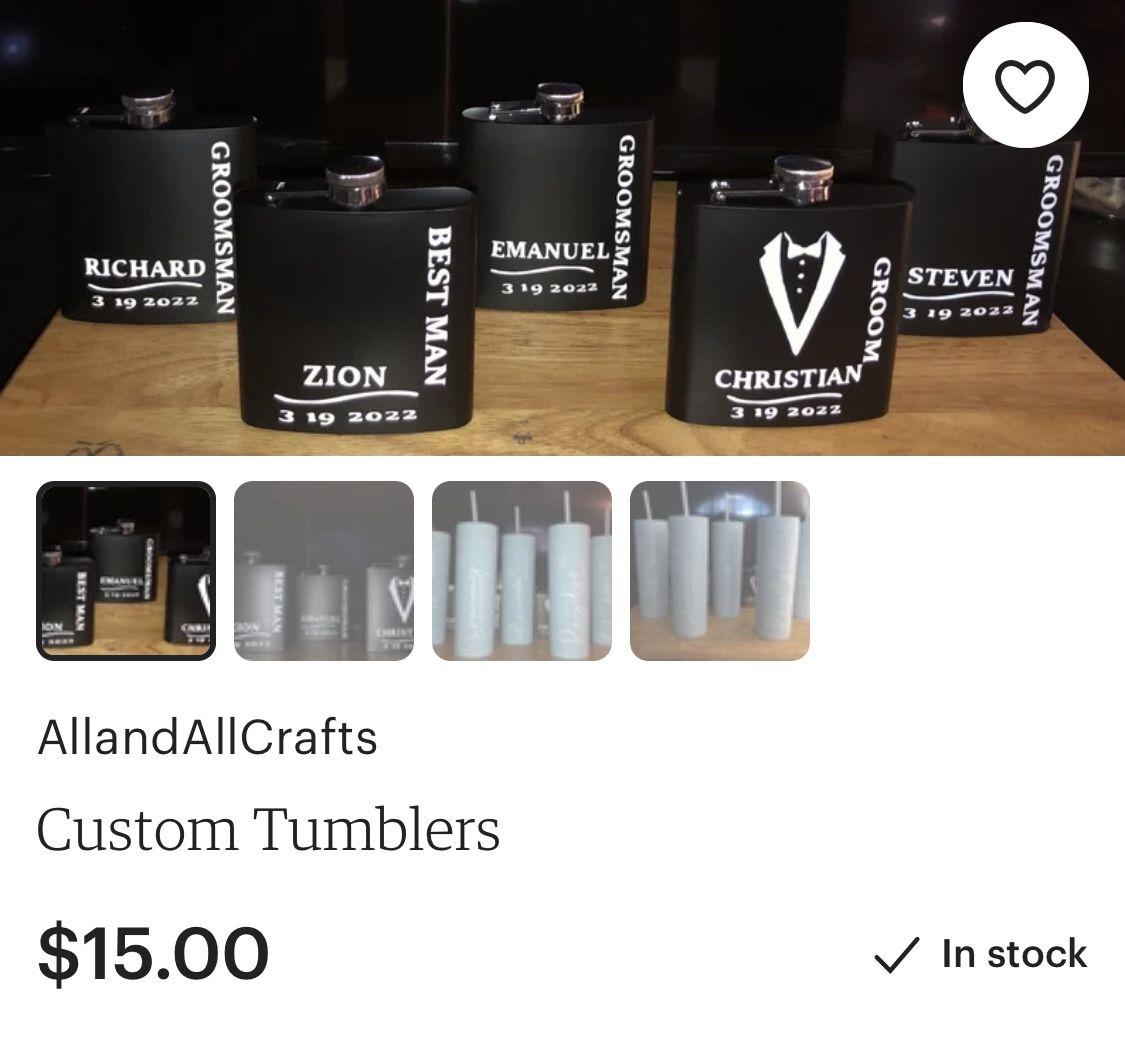 Custom Flask & Tumblers. Local Delivery Free, Located In Hialeah Gardens FL