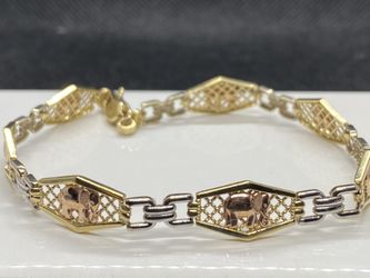 14k Solid Gold Nice fancy Elephant 🐘 bracelet