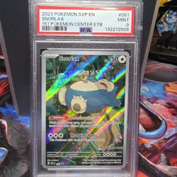 2023 POKEMON 151 POKEMON CENTER ETB PROMO #051 SNORLAX PSA 9