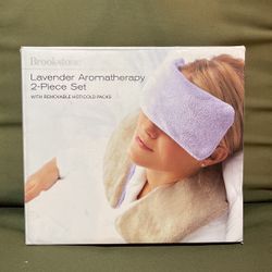 Brookstone lavender aromatherapy two piece set with removable hot/cold packs, Great Christmas gift!