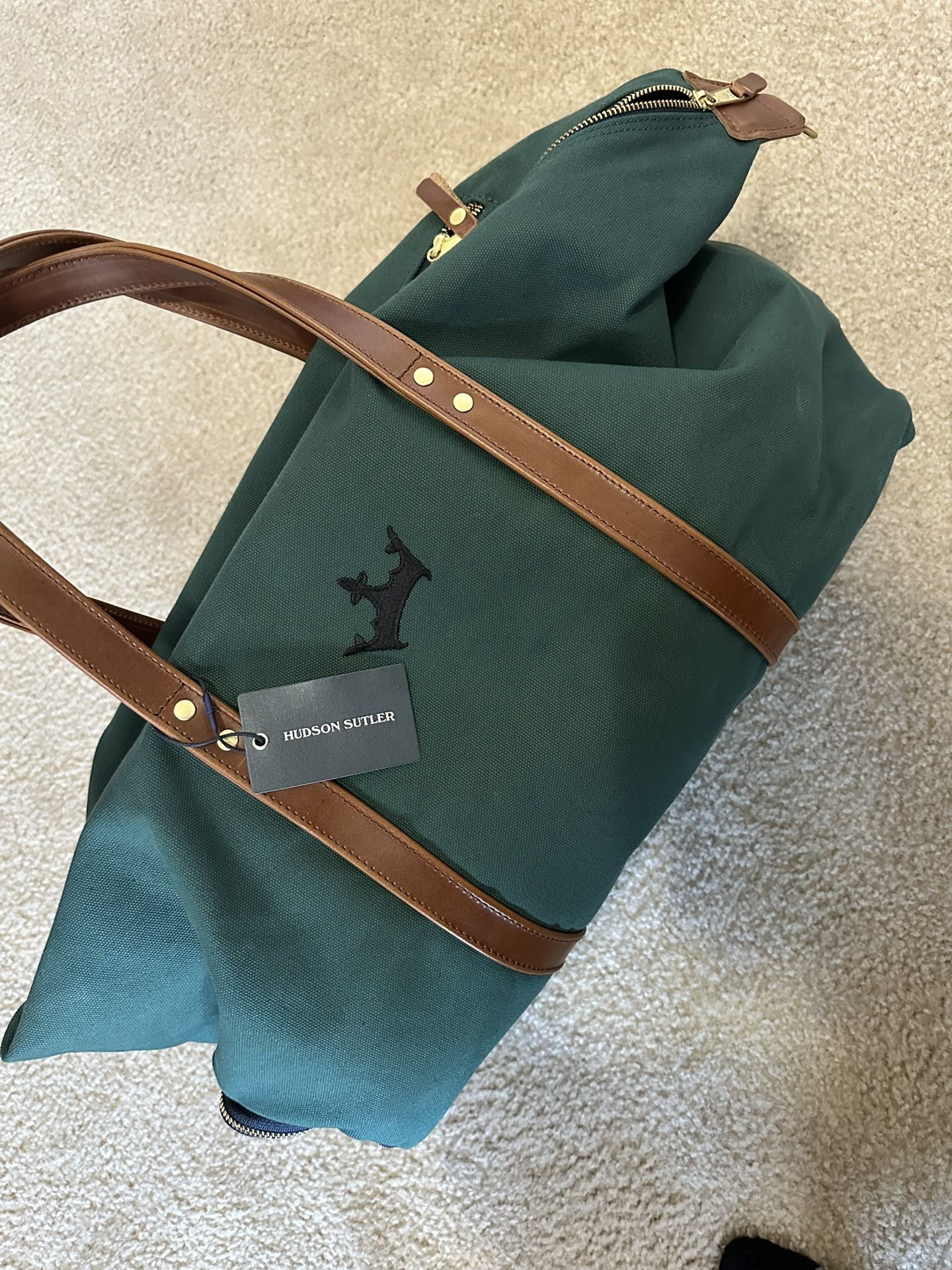 Wilmington Duffel With Shoe Compartment - Hunter Green/Whiskey Brown