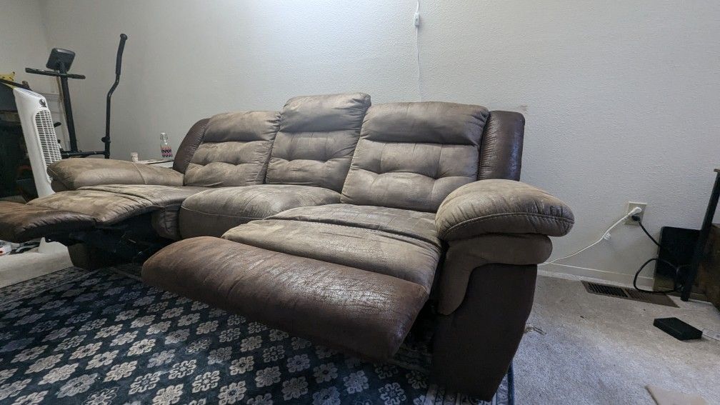Mesa Brown Manual reclining sofa 3 Seater