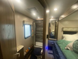 Dynamax Super C 2021 Isata 5 30FW Cummins 6.7L diesel. 360hp/800lbs torque with 8100 miles and sleeps six.