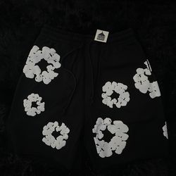 Black Denim tear shorts