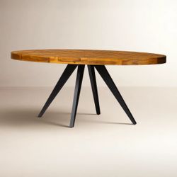 Solid wood dining table oval