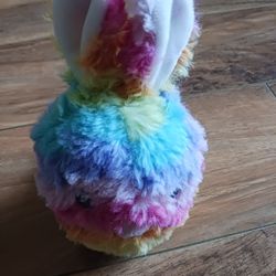 Vintage Hallmark Rainbow Bunny Ball Plush Round 6" Rabbit Soft Stuffed Animal