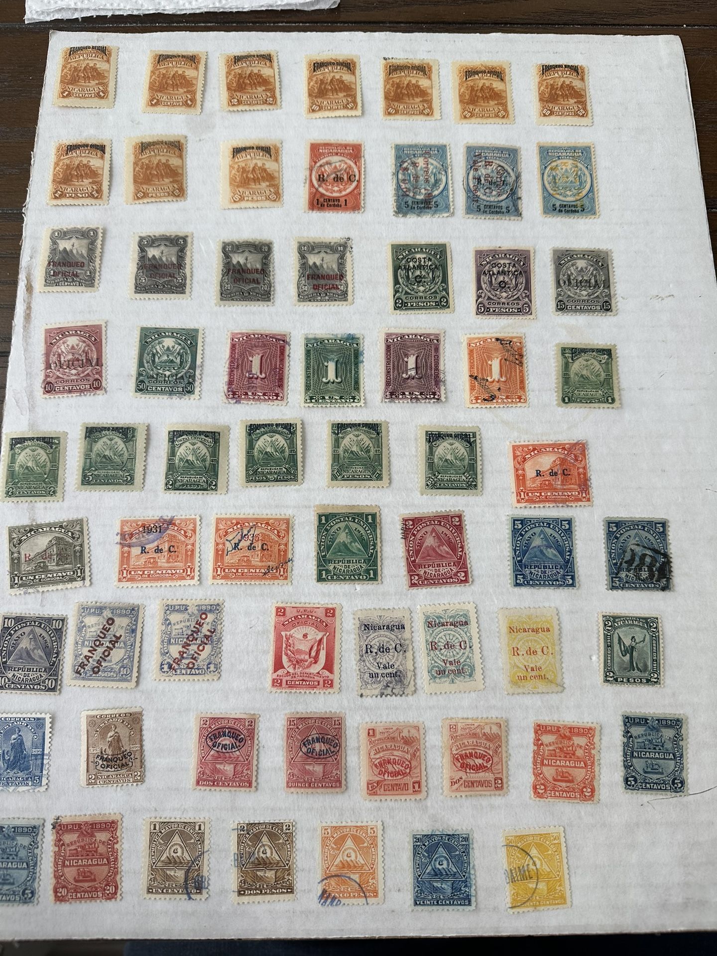 Large Lot Of 105 Stamps From Nicaragua Old Group