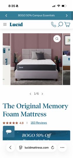 King size Lucid Original Memory Foam Mattress
