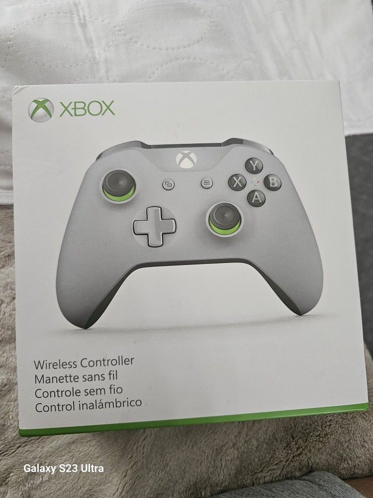Microsoft Xbox One S X Wireless Bluetooth Controller 1708, Grey Green Plus Other Accessories