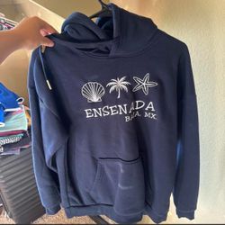Size Small Ensenada Baja MX Navy Graphic Hoodie