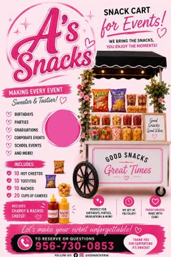 Snack cart available for all events