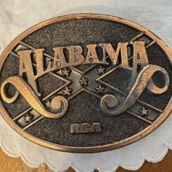 VINTAGE 1980 RCA ALABAMA COUNTRY MUSIC BELT BUCKLE
