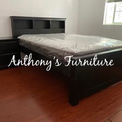 New Full Size Bed & Bamboo Mattress + Drawers 