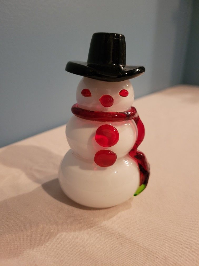 Hand Blown Glass Snowman