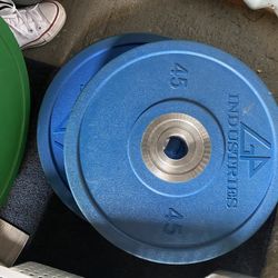Pair Of 45lb Olympic Rubber Plates 