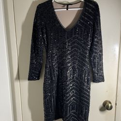 BCBG Maxazria Black Sequins Dress