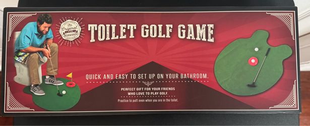 Toilet Bathroom Golf Mat Set Game Potty Putter Novelty Gag Gift just $5
