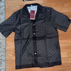 Gg Gray Monogram Shirt 