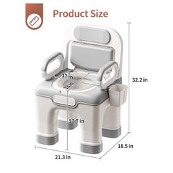 Bedside Commode With Soft Seat Portable Toilet For  Elderly, Kids 