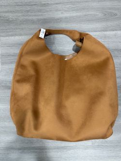 Caramel Tan Suede Hobo Shoulder Bag