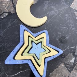 Children Room Wall Decorations Set Of 5 1 Moon 4 Stars 