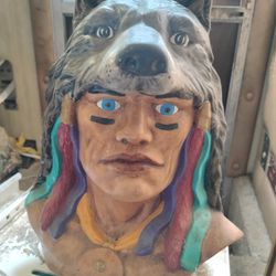 Porsilian Native American Statue Figure Decorations 