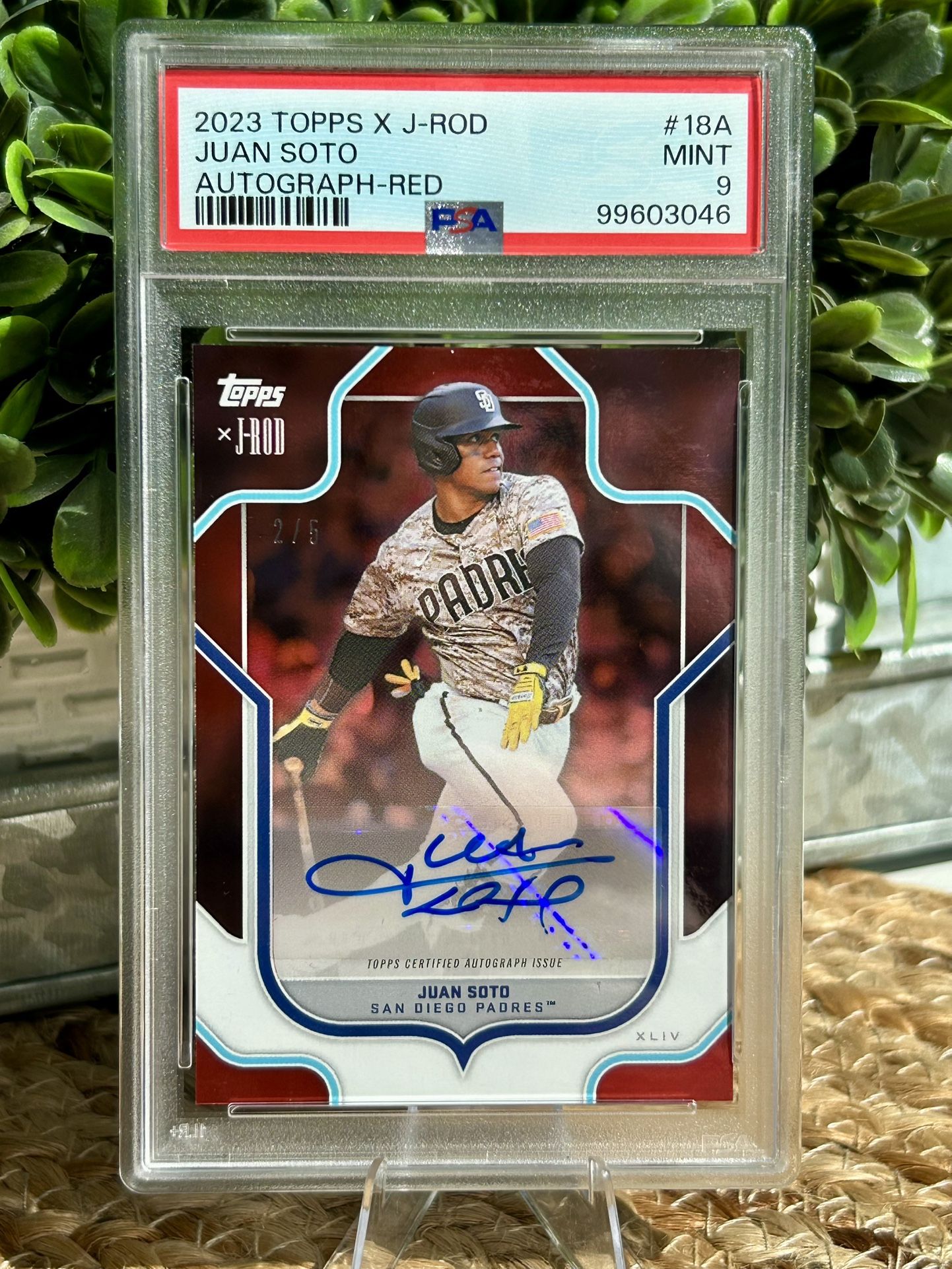 Juan Soto 2023 Topps X J-ROD Red Auto /5 PSA 9 MINT #18-A San Diego Padres New York Mets