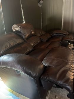 Genuine Leather recliner couch