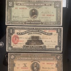 1914 Yucatan Bank Notes 