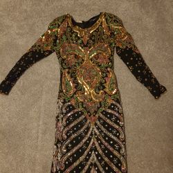 Sequence Black And Gold Dress