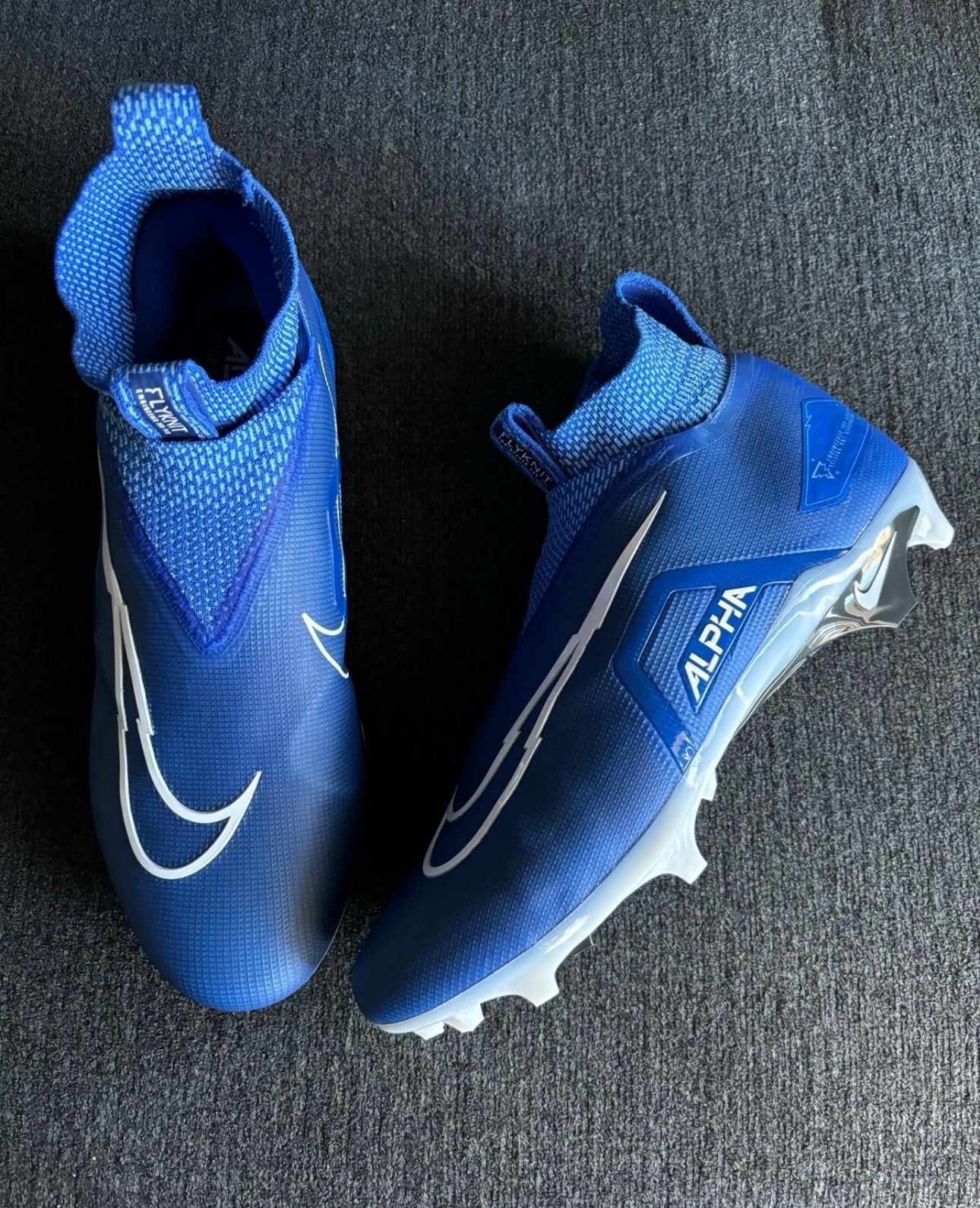 NIKE ALPHA MENACE ELITE 3 BLUE/WHITE FOOTBALL CLEATS SIZE 12.5