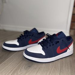Blue/White/Red Jordan 1 Low