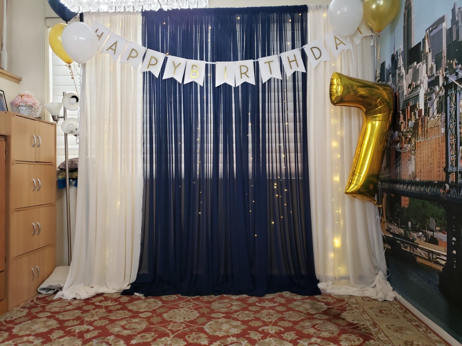 Backdrop for 7th birthday parties