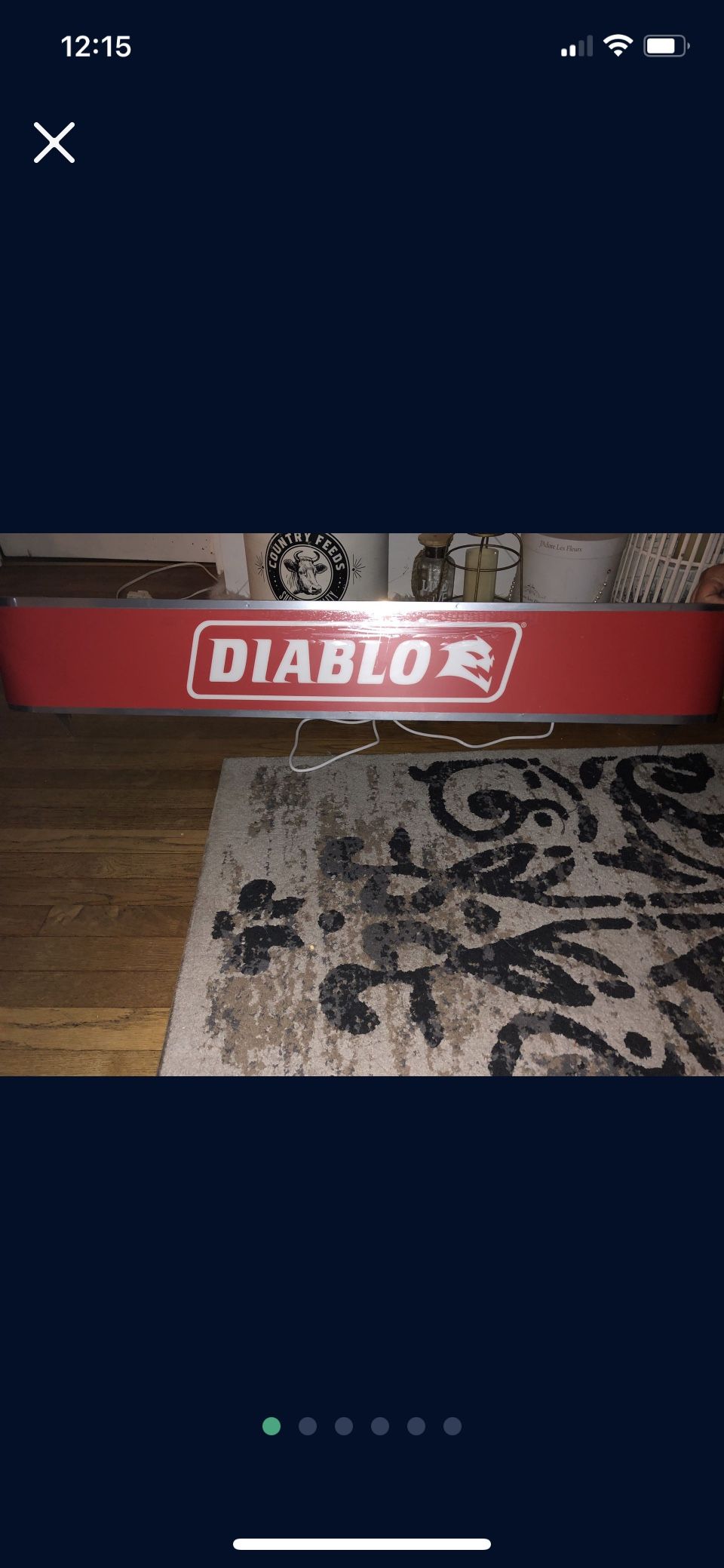 Diablo Sign and Light for Mancave ,Bar , garage tool shed etc