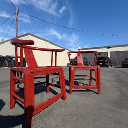 Antique Chinese Lacquer Chairs 