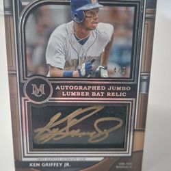 2021 Topps Museum Collection Ken Griffey Jr Autographed Jumbo Lumber Bat Relic Card 