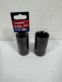 HUSKY 1/2 in. Drive 1-1/8 in.& 1-1/4 in. Deep 6-Point Impact Socket