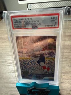 2023 UD Series 2 Speckled Rainbow Foil Mackie Samoskevich #464 PSA 9 Rookie RC