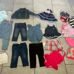 Baby Girl 12 Months Bundle 18 pieces  ( 2 With Tag ) Pet And Smock Free $20 Firm 