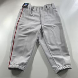 Mizuno Premier Adult Large Baseball Pants Short Knickers Pant Gray Red