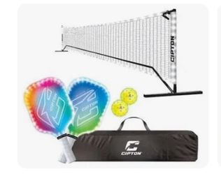 LED light up pickleball net set game