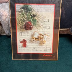 Vintage Music Poster Print In Gold Frame “concerto” 